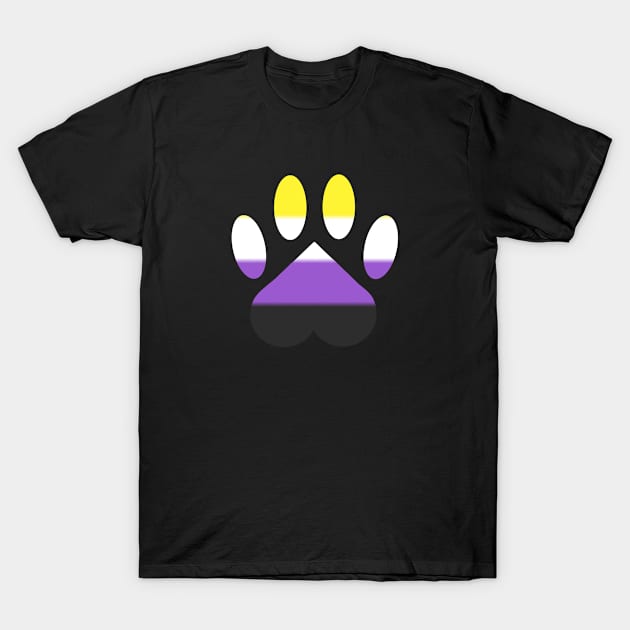 Nonbinary Pride Paw T-Shirt by shaneisadragon